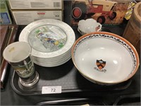 10 Dr. Syntax Plates & Vase, Princeton China Bowls