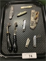 Pocket Knives, Leather Working Tools, Comb.