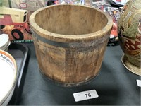 Antique Wooden Firkin Bucket.