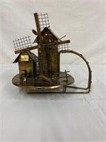Vintage Copper Windmill Moving Music Box