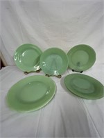 5 Jadeite plate 3 small salad fire king 2 unmarked