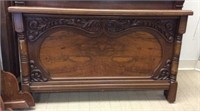 Large, Stately Antique Wood Bed Set