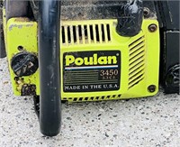 Poulan 3450 Chainsaw, 20” Bar and Chain, USA