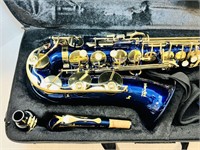 Mendini by Cecilo Saxophone, Blue, Brass and