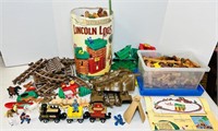 Lincoln Logs Sets with Train, Buildings, etc