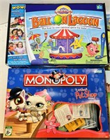 5 Board Games, Ballon Lagoon, Monopoly, Animal