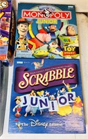 7 Various Boardgames,Scrabble, Monopoly jr,