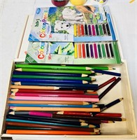 Nice Art Lot, Paints, Brushes, Colored Pencils,