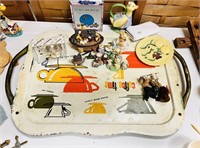 Vintage Tin Tray, plus Various Knick Knacks, and