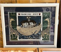 4 Framed Prints, Noah’s Ark is a Stitch Art