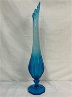 23 inch tall Vintage Blue Viking Glass Vase Swung