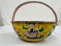 J Chein & Co Basket 1940/1950 vintage metal bucket