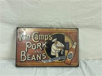 Replica vintage Van Camps wooden advertisement