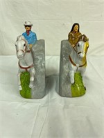 Vintage Bookends Tonto an Lone Ranger Plastic