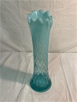Jefferson Thumbprint Blue Opalescent Swung Vase
