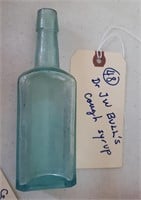 Dr. J.W. Bull's Cough Syrup aqua bottle c 1880