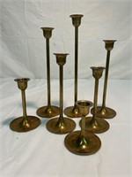 Vintage Brass Candlesticks - Set of 7