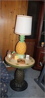 Side Table  Lamp  Picture Frame
