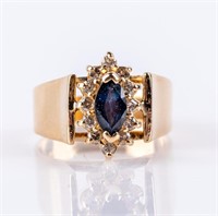 Jewelry 14kt Yellow Gold Sapphire Cocktail Ring