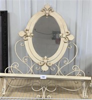 Hanging mirror with shelf