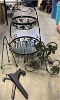 Decorative basket and two decorative easels