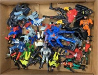 Flat of very collectible Batman action figures