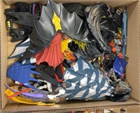 Flat of vintage accessories for bat man and other