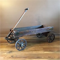ANTIQUE WOODEN PULL WAGON