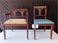 [G] Pair of Wheat Back Mahogany Chairs