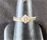 [N] Stamped 14K Wedding Ring Set [4.1g]