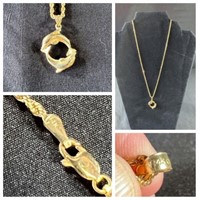 [N] Stamped 14K Chain with Dolphin Pendant[12.22g]