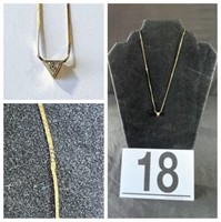 [N] Stamped 14K Necklace with Diamonds [1.93g]