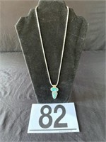 [N] Marked .925 Larimar Chain and Pendant [30.03g]