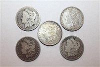 Collection of Morgan and Peace Silver Dollars & Coins
