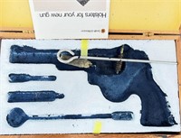 Smith and Wesson Mahogany revolver box, has cut ou