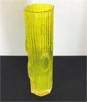 TREE TRUNK LIME YELLOW VASE LIKELY SCANDINAVIAN