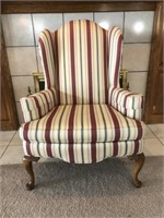 Striped Fabric High Back Chair