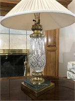 Pair of Brass and Glass Lamps