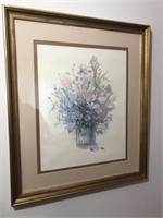 Bertrand Watercolor Floral Print Framed 28” x 24”