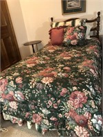 Solid Wood Twin Bed Frame and Bedding