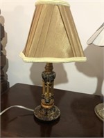 2 Bedside Lamps, One with Stained Glass Shade