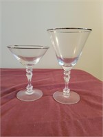 Silver Colored Rim Glassware