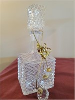 Glassware w/Gold Colored Accents, Candle Holders