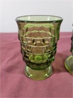 Vintage Avocado Green Glass Cups 20pcs