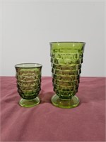 Vintage Avocado Green Glass Cups 20pcs
