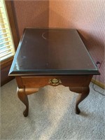 Solid Wood End Table w/ Glass Protective Top