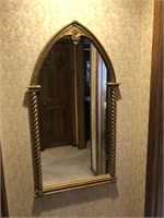 Mirror with Ornate Gold Frame 48” x 26”