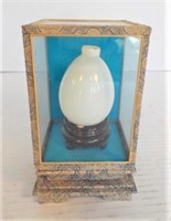 Opaque white Chinese ovoid vase in display box