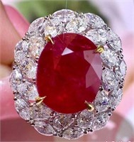 5.7ct pigeon blood ruby ring 18k gold