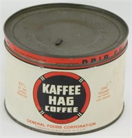 Vintage Kaffee Hag 1 lb Coffee Tin - Key Wind